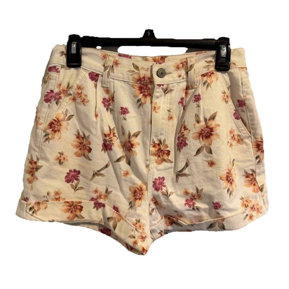 American Eagle Outfitters Floral Denim Jean Mom Shorts Cuffed‎ Size Size 4